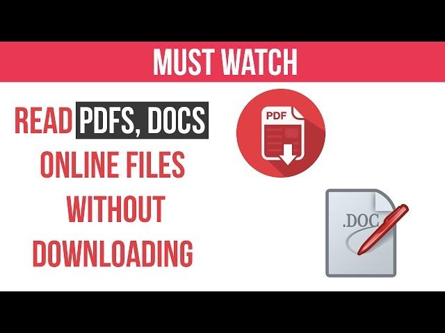 [Must Watch] Read PDFs, Docs Online files without Downloading | Google Tricks | No Software Needed