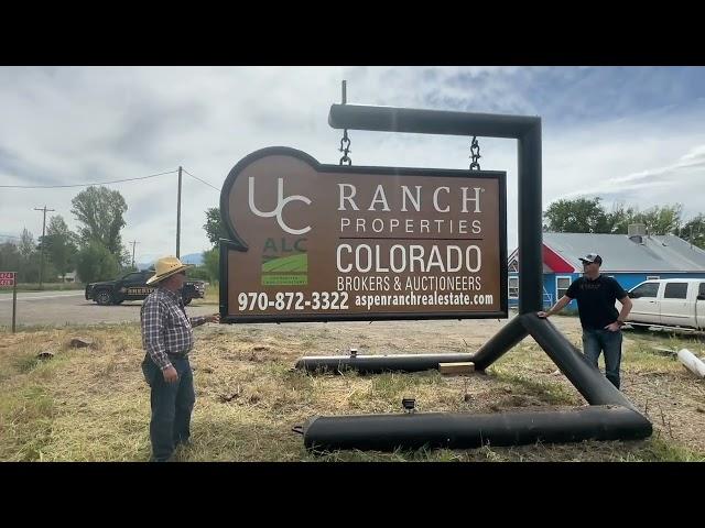 New sign at UC Colorado Ranch Brokers and Auctioneers in Hotchkiss Colorado.  Gary Hubbell ALC