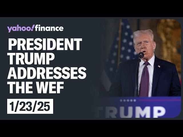 President Trump addresses the World Economic Forum remotely