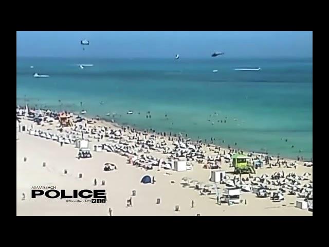 Video shows helicopter crash in Miami Beach