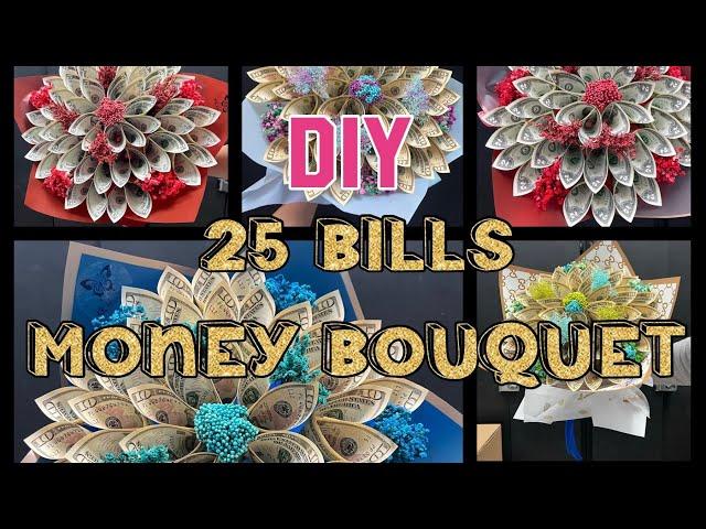 How to make 25 Bills Money Bouquet by KK House