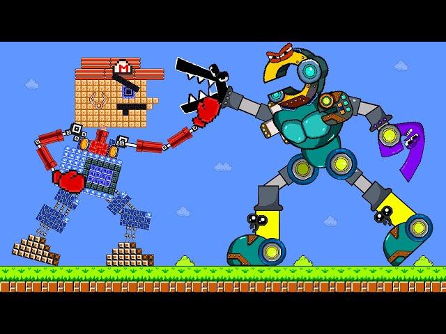 The Giant ROBOT Mario vs The Giant BIGGEST ROBOT Alphabet Lore | Game Animation