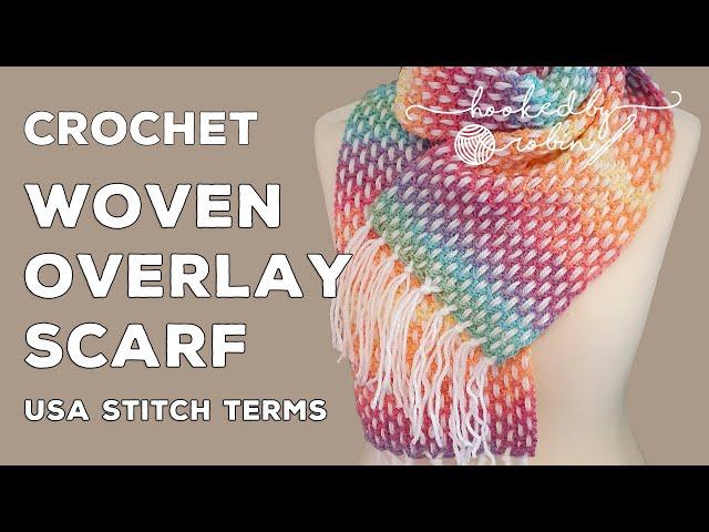 Crochet Woven Overlay Scarf (Easy ONE ROW repeat!)