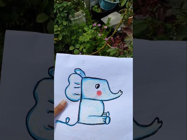 E Alphabet Drawing easy for kids