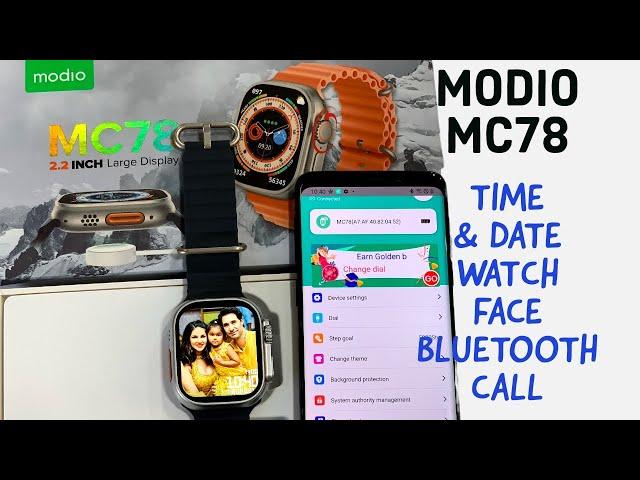 Modio MC78 Time & Date Setup | Modio MC78 Watch Face setup | Modio MC78 Bluetooth call setup