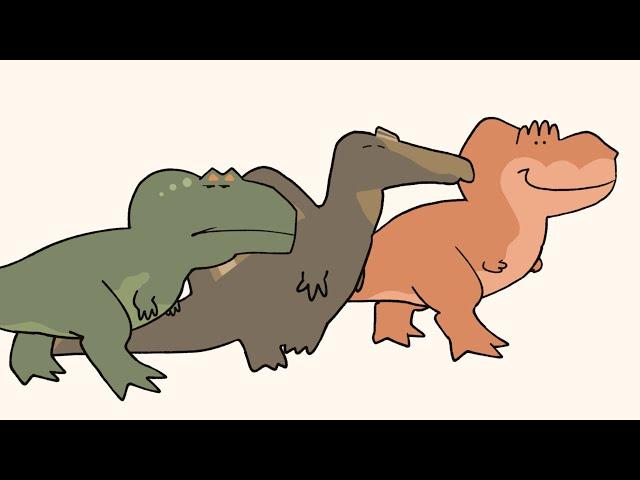 T rex, spino, giga (Animation)