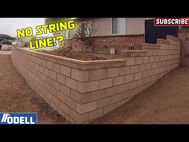 Building a Block Wall with NO STRING LINE!