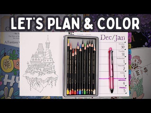 Adult Coloring Plans for January 2025 | A Color & Chat | Derwent Chromaflow Colored Pencils