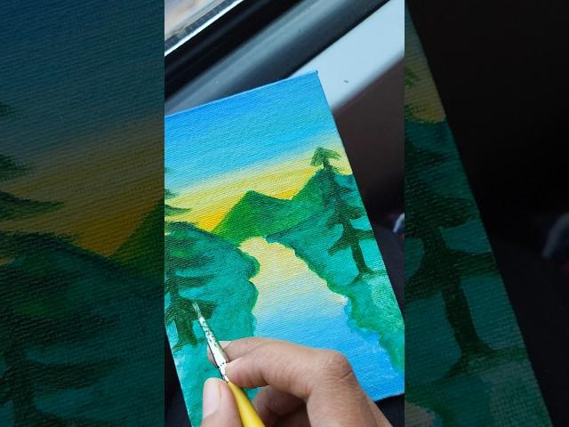 Mini canvas painting #trending #acrylic ##acrylicpainting #youtubeshorts #viral #tutorial #ytshorts