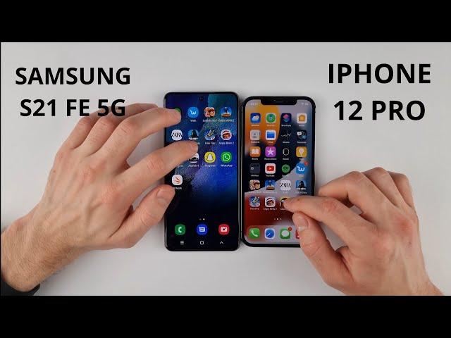 Samsung S21 FE 5G vs Iphone 12 Pro SPEED TEST