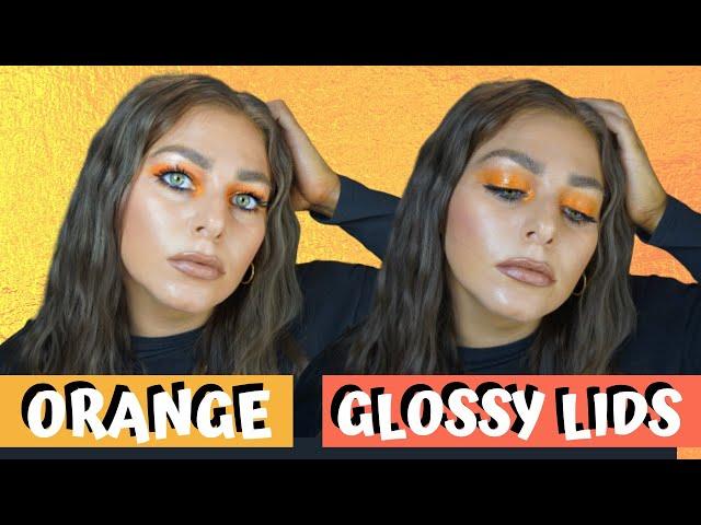 TRENDY ORANGE GLOSSY LID & SKIN LOOK | Fall Hype Challenge Tag | weezasworld