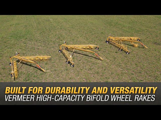 Meet the VRB12, VRB14, and VRB16 high-capacity bifold wheel rakes