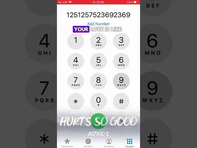 Hurts So Good - Astrid S ~ IPhoneDial #shorts