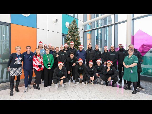 Stags visit poorly children at local hospital