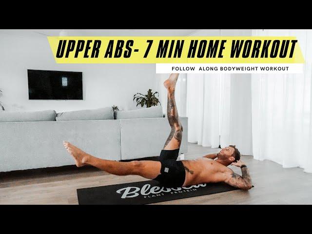 UPPER ABS 7 MIN HOME WORKOUT | BODYWEIGHT ONLY