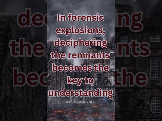 #forensicexplosions #debrissignatures #remnants #forensicdeciphering #crimescience #detonationclues