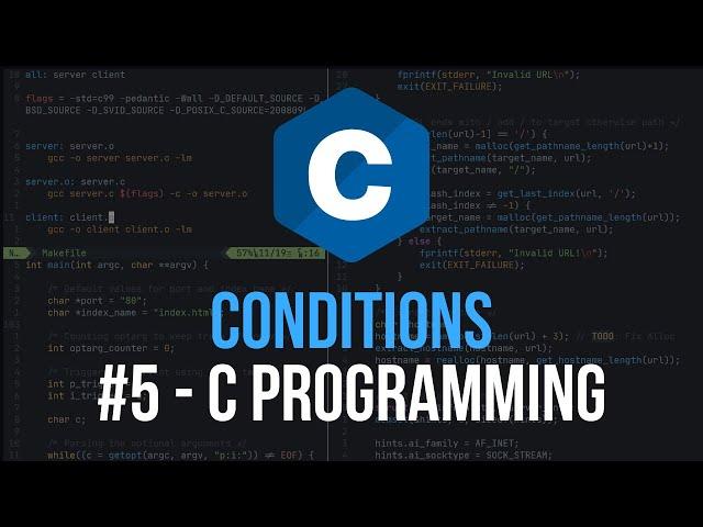 Conditions, If Statements, Switch Case - C Programming Tutorial #5