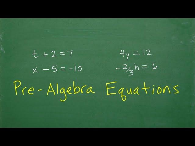 Pre-Algebra Level Equations – Master BASIC Algebra