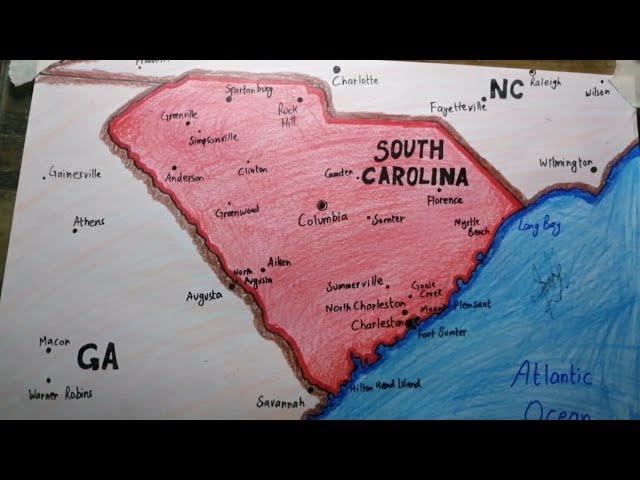 How to draw South Carolina map easy SAAD