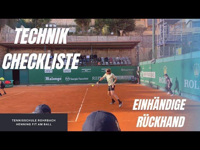 Tennis Lernen - Technik Checkliste für die einhändige Rückhand!