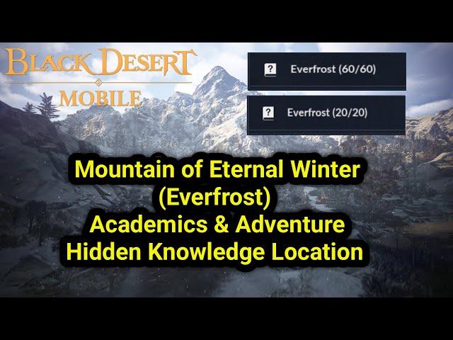 Everfrost ️ | Academics & Adventure Hidden Knowledge Location | Black Desert Mobile