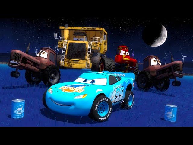 Dinoco McQueen ️Reverse Tractor Tipping Cars  Tractor Mania