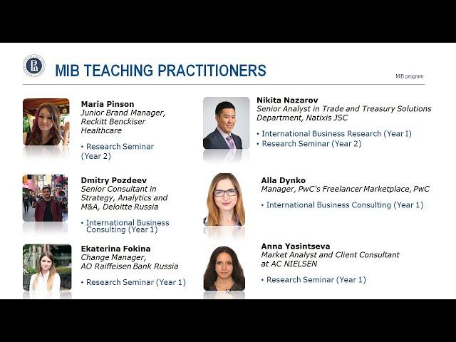 MIB professors on the MIB Program and a feedback from MIB alumni and current students