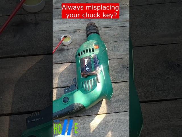 | Brilliant idea not to misplaced your drill chuck key anymore