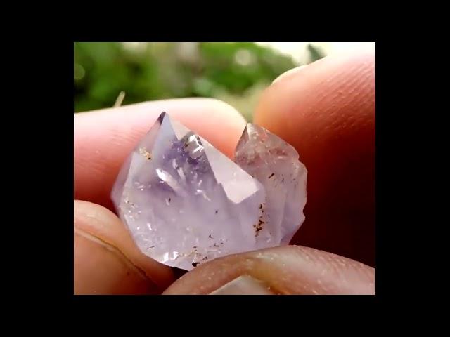 Terminated Amethyst crystal with Hematite inclusions mineral specimen from Teshovo in Bulgaria.