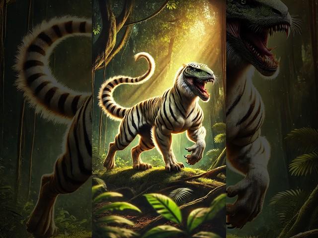 Hybrid AI Creation: Bengal Tiger Meets Velociraptor! #AIFusion #BengalTiger #Velociraptor #shorts