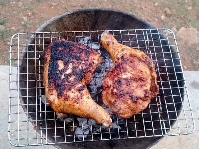 Outdoor grilled chicken| grill chicken on coal stove