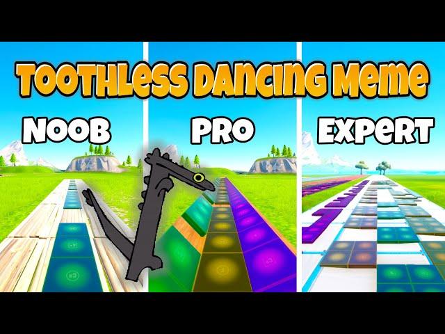 Toothless Dancing to Driftveil City (Noob vs Pro vs Expert) - Fortnite Music Blocks