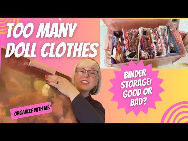 Doll Clothing Storage: Why binders don’t work (for me). Organize Barbie clothes with me & cat!