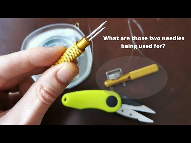 Tie a Small Hook and a Loop With Two Needles Using Bottom Part of a  Fish Hook Tying Tool [4K]