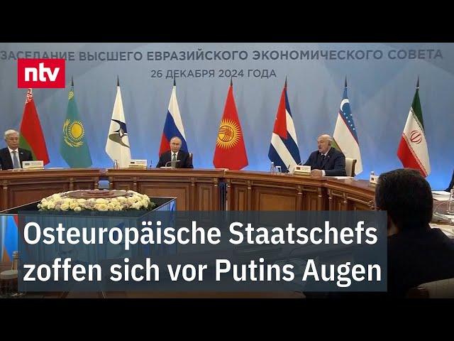 Zwist zwischen Ex-Sowjetrepubliken: Osteuropäische Staatschefs zoffen sich vor Putins Augen | ntv