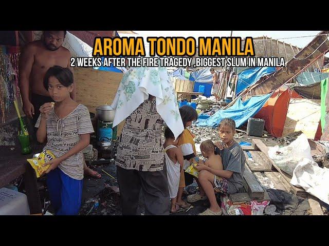 TWO WEEK's After the FIRE TRAGEDY AT THE "AROMA" TONDO MANILA | SLUM AREA IN THE PHILIPPINES[4K]