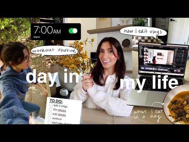 7am fall day in my life: workout routine, how I edit vlogs & what I ate!