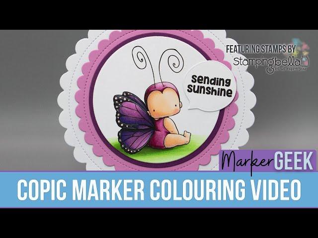 Copic Marker Colouring Stamping Bella Butterfly Baby rubber stamp