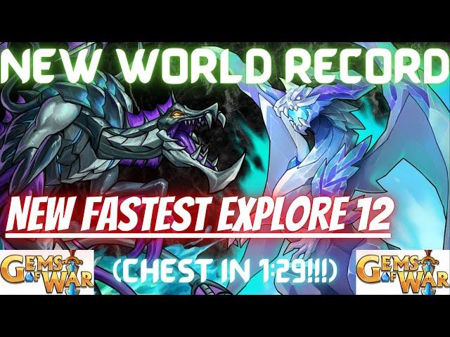 NEW WORLD RECORD Explore 12 TEAM speedrun / Gems of War 2023 FASTEST Explore 12 team in the game RN