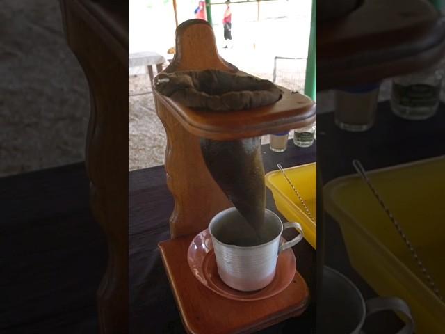 I've NEVER seen coffee made this way!  Traditional Cuban Coffee! 
