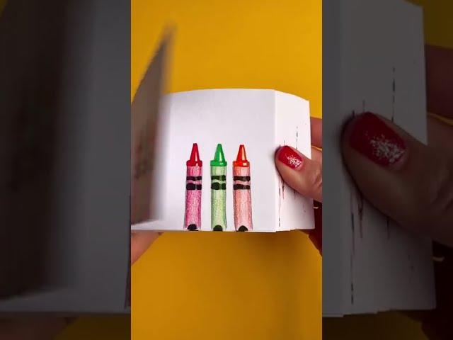 I drew the crayons with Crayola markers and colored pencils! #flipbook #art #satisfying