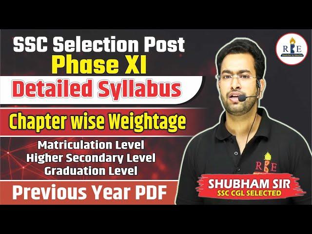SSC Selection Post Phase XI Detailed syllabus| Topic-wise Weightage, pdf and some important facts