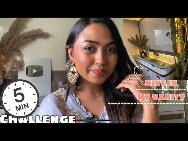 5 MINUTE FESTIVE MAKEUP CHALLENGE | DIVE IN MY MAKEUP VANITY | MY MAKEUP VANITY TOUR INDIA 2022