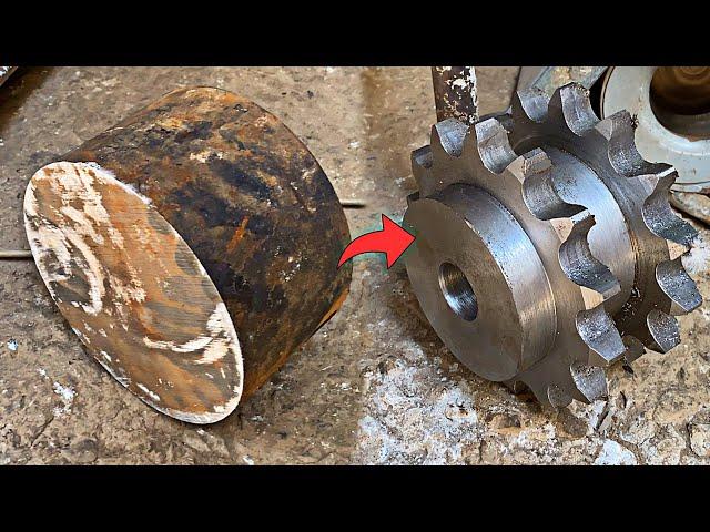 How to make Mild Steel Double sided Sprocket Chain wheel gear || logic skills