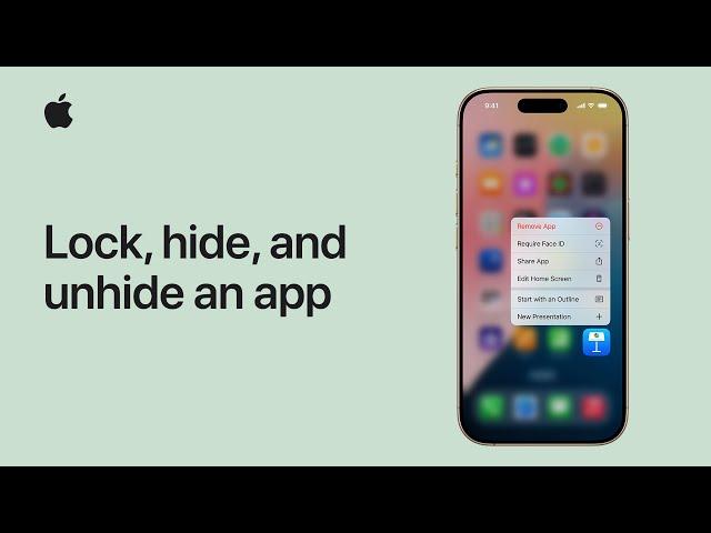 How to lock, hide, and unhide an app on iPhone or iPad | Apple Support