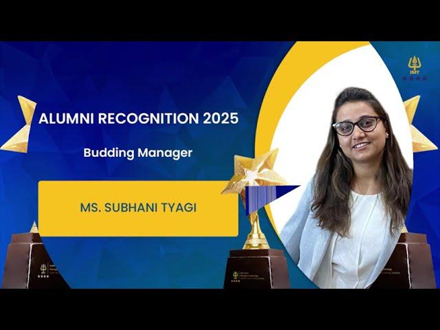 IMT CDL Alumni Meet and Awards 2025 - Recognition as Budding Manager
