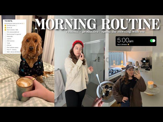 5am morning routine ️ *realistic* + productive morning with me