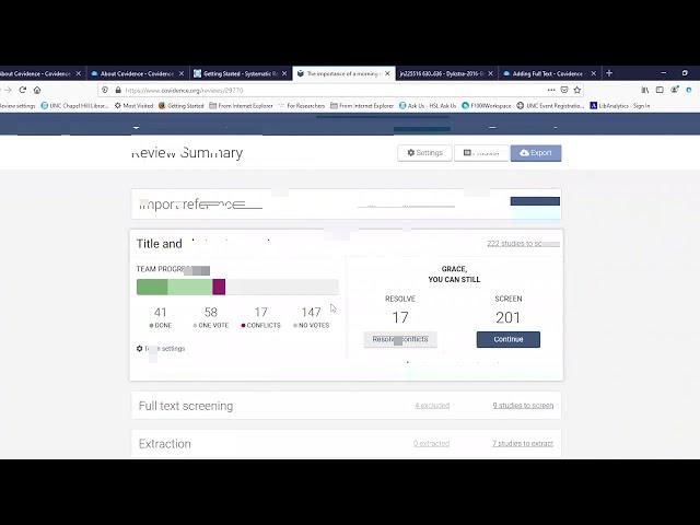 Covidence- Data Extraction