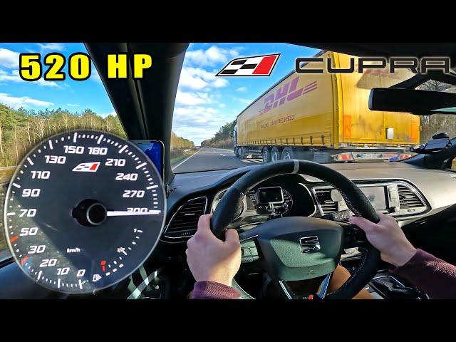 520HP SEAT LEON CUPRA *300km/h* on AUTOBAHN [NO SPEED LIMIT]