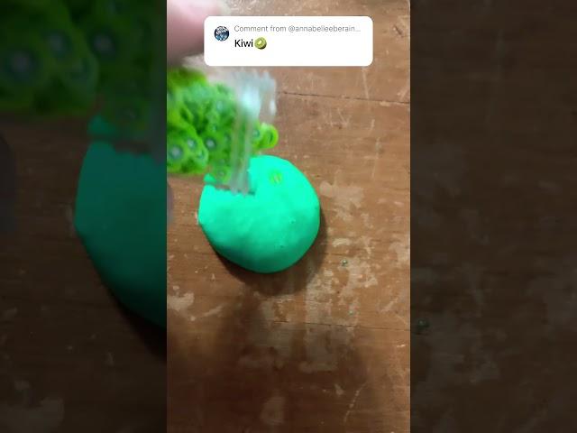 Making a kiwi slime  #satisfying #slime #satisfyingvideo #slimevideo #calming #makingslime #shorts